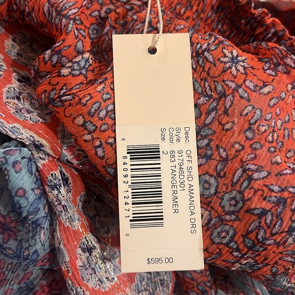 BRAND NEW - REBECCA TAYLOR Silk Floral Off The Shoulder Amanda Tiered Dress - Picture 6 of 7